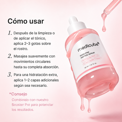Medicube® Serum ADN de Salmón PDRN Rosa - Glow, hidratación, firmeza, elasticidad y tono más uniforme.