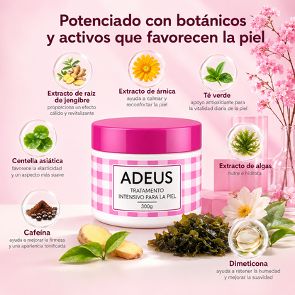 ADEUS Crema Brasileña Para Piel Seca Estrías Celulitis visual y falta de Firmeza