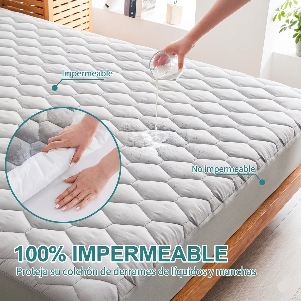 Protector de Colchón Antifluidos Premium Yaque's® + 2 Fundas de Almohadas Gratis