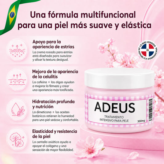 ADEUS Crema Brasileña®  - Para Estrías, Piel Seca, Celulitis visual y falta de Firmeza