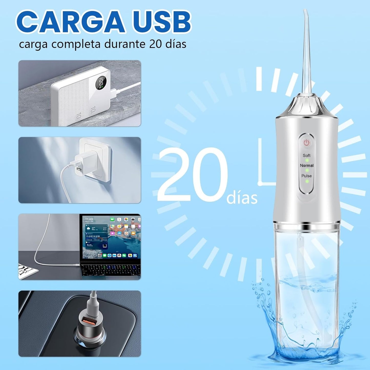 Aqualivra® Irrigador dental portátil