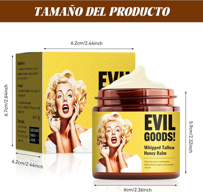 Evil Goods™ - Crema Nutritiva Hidratante con Tallow de Res, Piel Seca y Sensible
