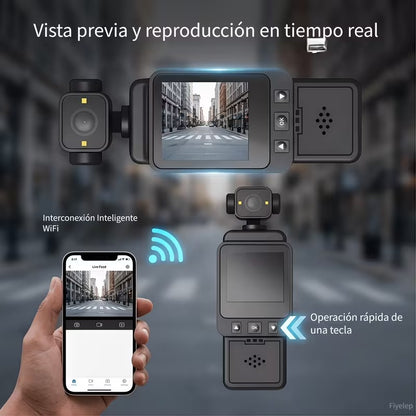 JDI® Cámara deportiva inteligente - Estabilización de 3 ejes, enfoque rápido, seguimiento de cara/objetos.