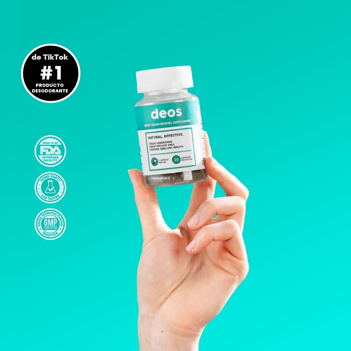DEOS® cápsulas de clorofila: apoya la salud intestinal, mejora la digestión y ayuda a controlar olores de forma natural. 30 cápsulas