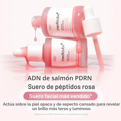 Medicube® Serum ADN de Salmón PDRN Rosa - Glow, hidratación, firmeza, elasticidad y tono más uniforme.