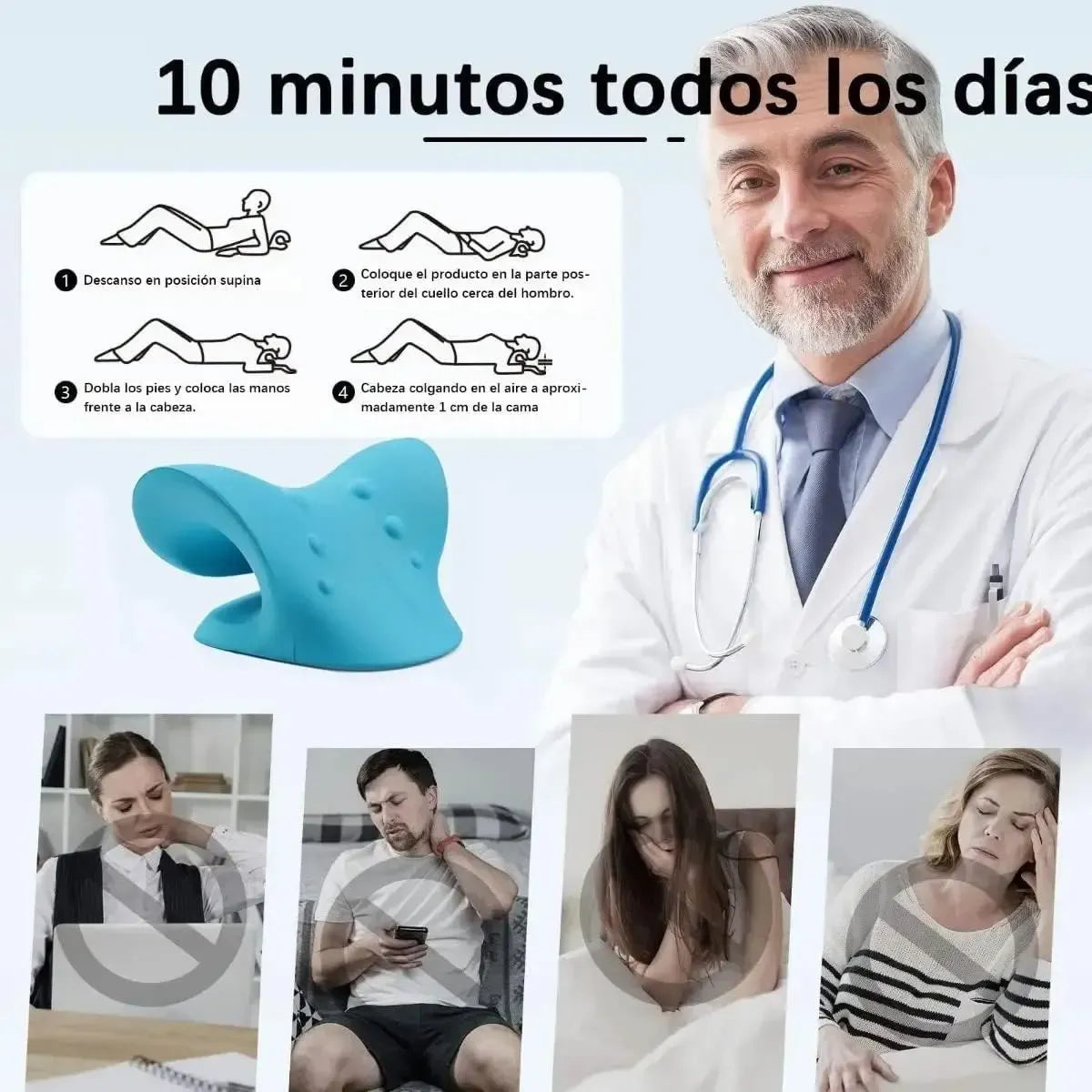 Cervionix® - Almohada alineador cervical ergonómico
