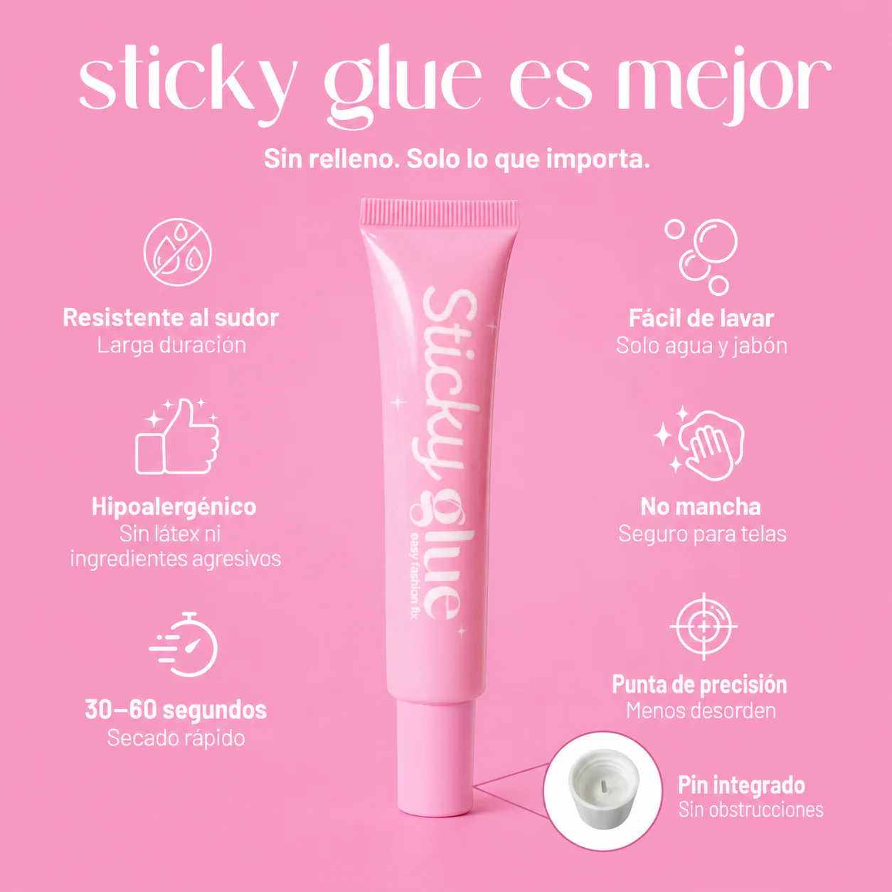 Sticky Glue® | Adhesivo Líquido para Ropa que Mantiene Todo en su Lugar.