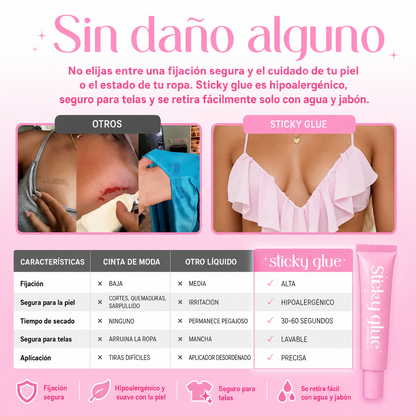 Sticky Glue® | Adhesivo Líquido para Ropa que Mantiene Todo en su Lugar.